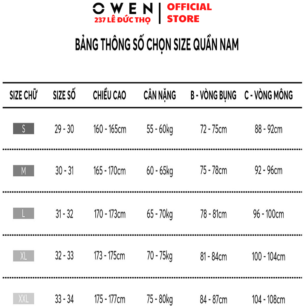 Quần jean nam hàng hiệu Owen QJS230147 dáng slim fit ống côn màu xanh đậm trơn vải bò denim cotton cao cấp bền đàn hồi