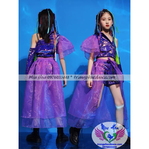 💥 Trang phục nhảy hiphop kim sa phối von siêu đẹp siêu cá tính có size từ 13 đến 45kg💥