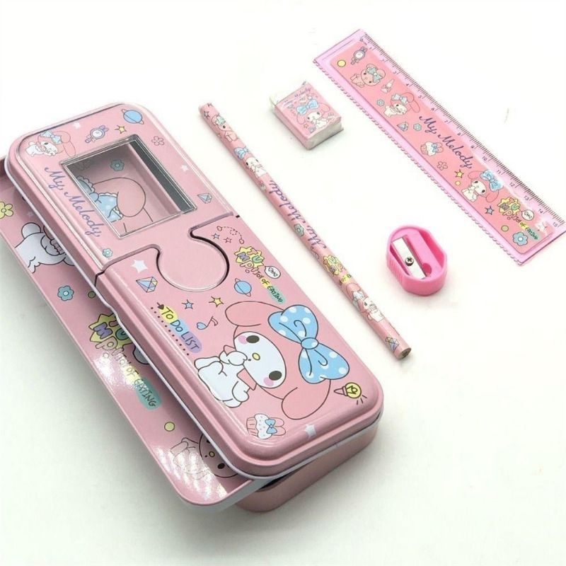 Hộp bút 2 tầng 5 chi tiết hộp thiếc hình ảnh đẹp cho bé