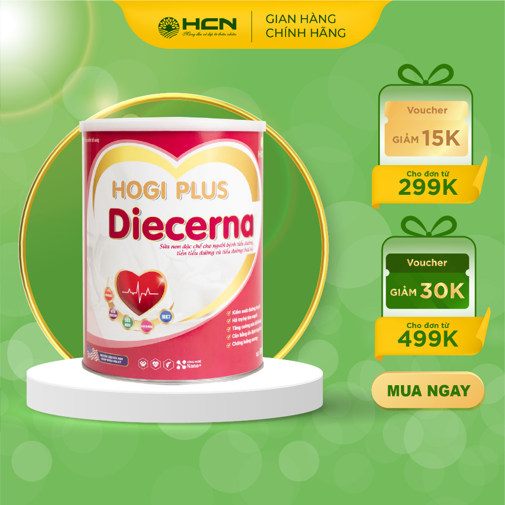 Sữa Tiểu Đường Hogi HCN Plus Diecerna 900g Bổ Sung Dưỡng Chất Dành Cho Người Ăn Kiêng Người Bị Tiểu Đường
