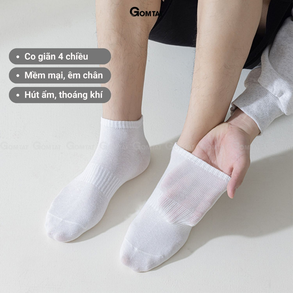 Tất vớ cổ ngắn nam nữ GOMTAT chất liệu cotton cao cấp, êm mềm đi mát, thiết kế thoáng khí - GOM-KLB-TRONNGAN