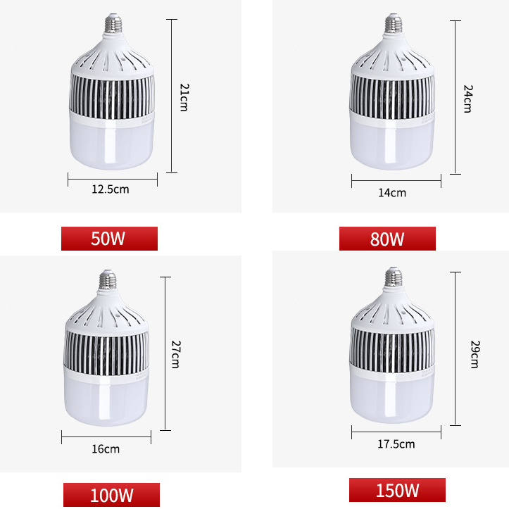 Bóng Đèn Led Bulb, Đèn Búp Trụ, Đui E27, Tản Nhiệt NHÔM, Ánh Sáng Trắng, Dùng Cho Nhà, Xưởng, Đèn Đường...