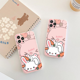 Ốp Điện Thoại Mềm Cho iPhone Thỏ ngã và cà rốt 14 11 12 13 Pro max xs max xr x 8plus 7 plus eh423