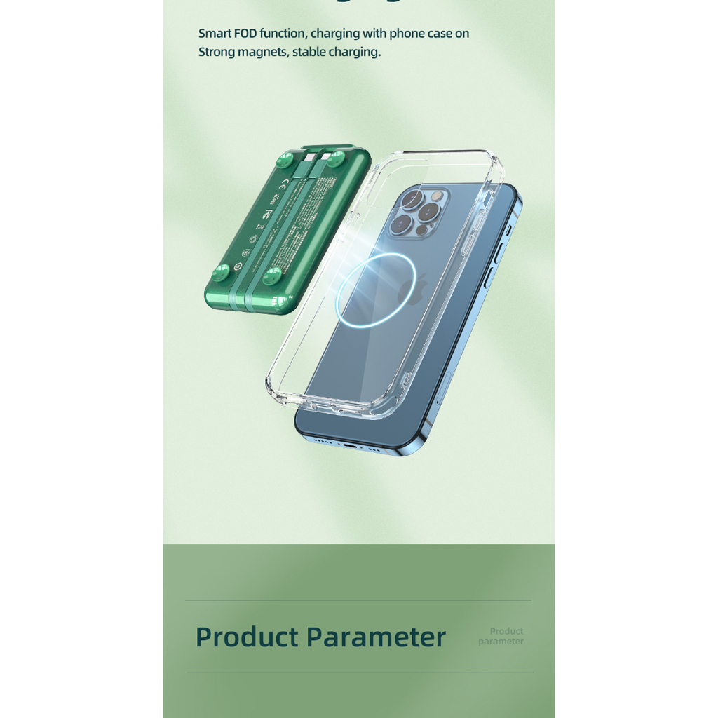 Pin dự phòng không dây Remax RPP-268 10000mAh QC3.0 22.5W / Wireless 15W / PD 20W / Cáp TypeC in & out 18W