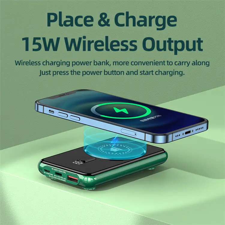 Pin dự phòng không dây Remax RPP-268 10000mAh QC3.0 22.5W / Wireless 15W / PD 20W / Cáp TypeC in & out 18W