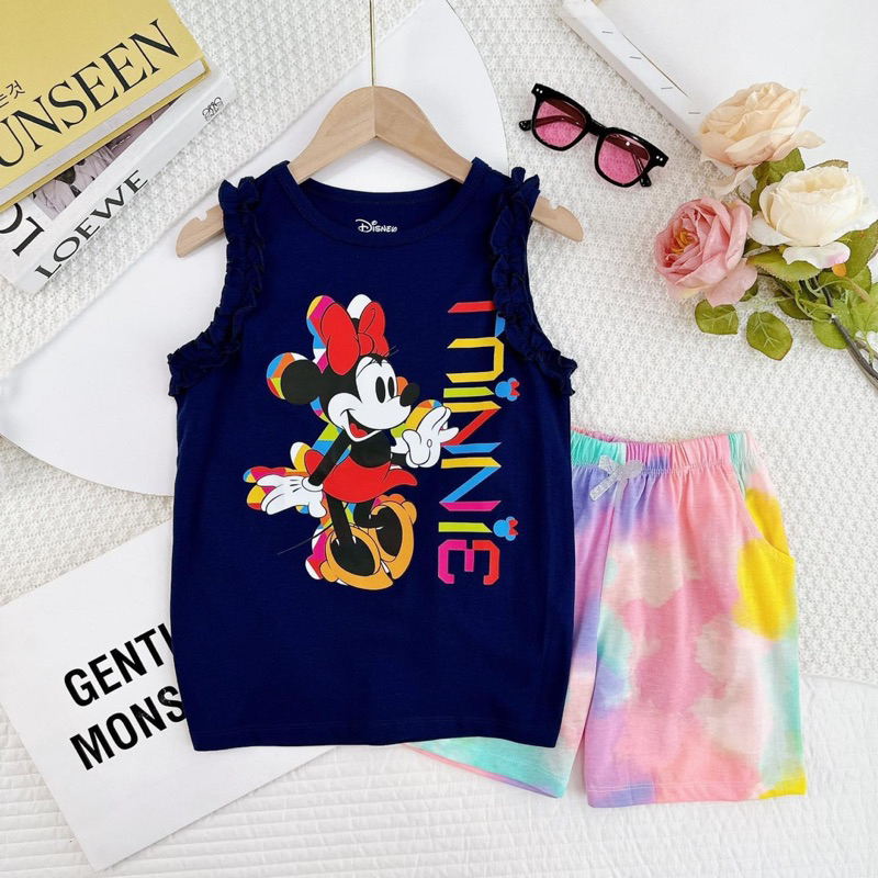 Đồ bộ bé gái, bộ đùi sát nách cotton VNXK