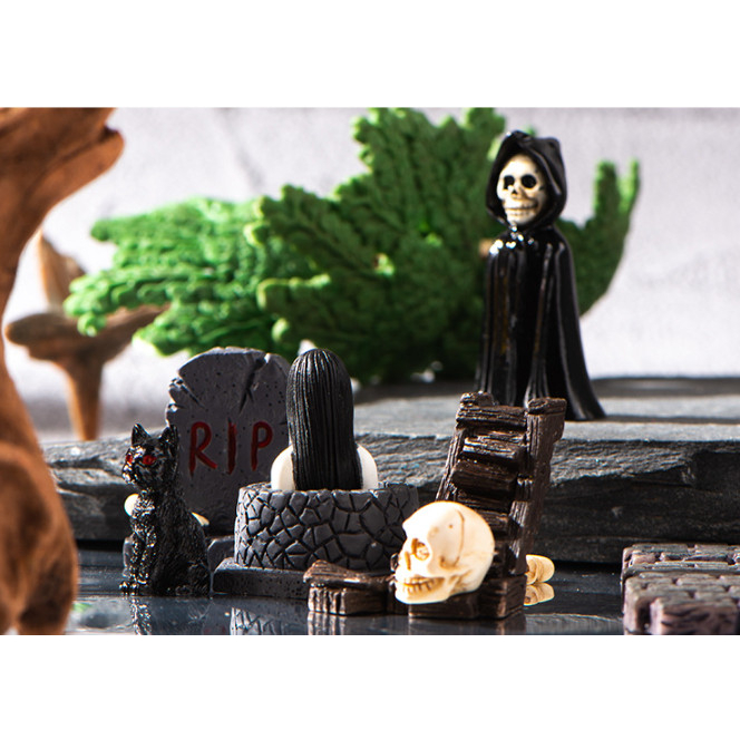 Mô hình decor halloween trang trí bàn, terrarium lễ hội halloween