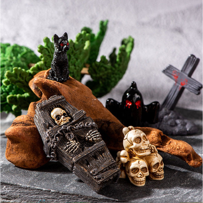 Mô hình decor halloween trang trí bàn, terrarium lễ hội halloween