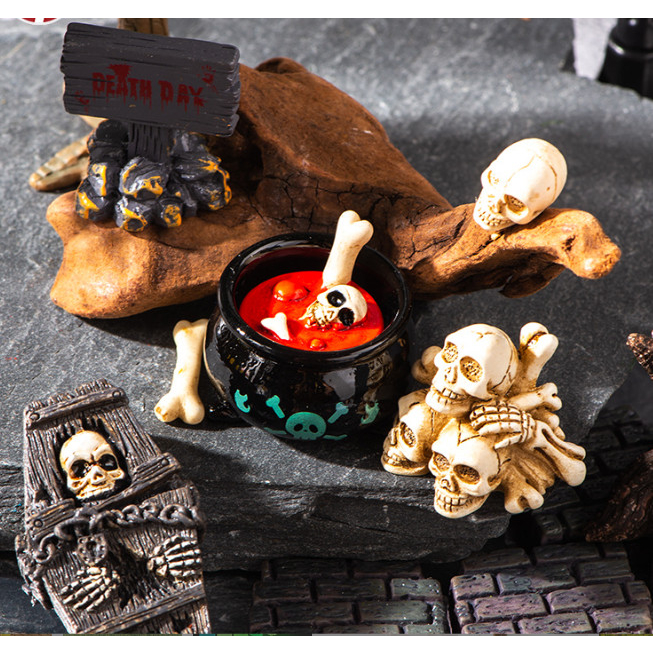 Mô hình decor halloween trang trí bàn, terrarium lễ hội halloween