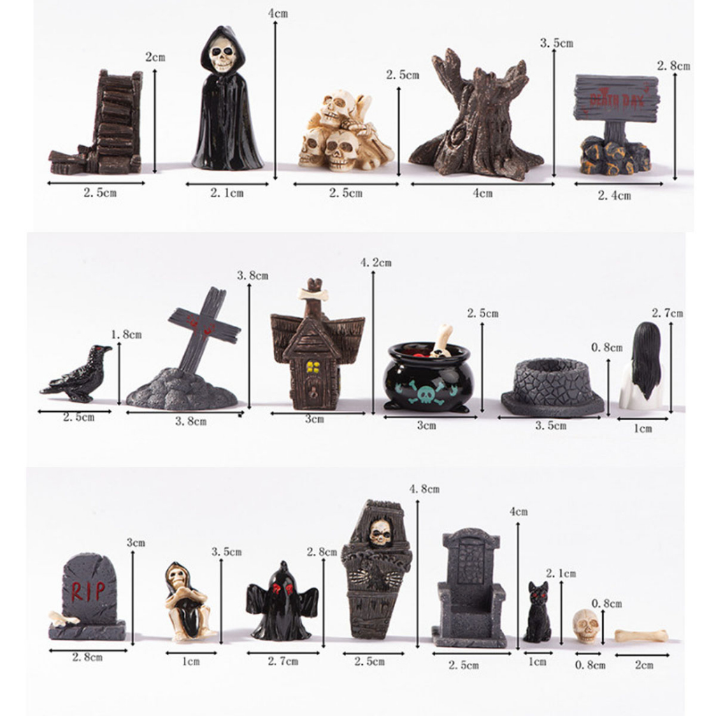 Mô hình decor halloween trang trí bàn, terrarium lễ hội halloween