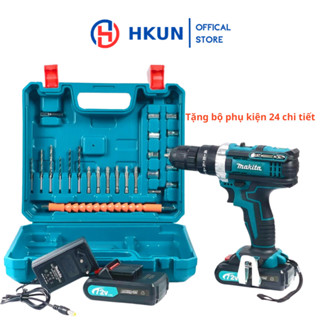  Máy khoan cầm tay pin Makita 72v máy khoang pin 3 chức năng khoan tường bắt vít khoan sắt tặng phụ kiện 24 chi tiết 