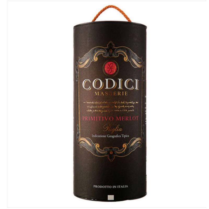 RƯỢU VANG BỊCH CODICI PRIMITIVO MERLOT 3 LÍT - Ý