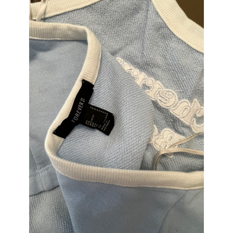 🔥HOT DEAL🔥 Áo croptop yếm F21 xanh baby blue siêu yêu size S
