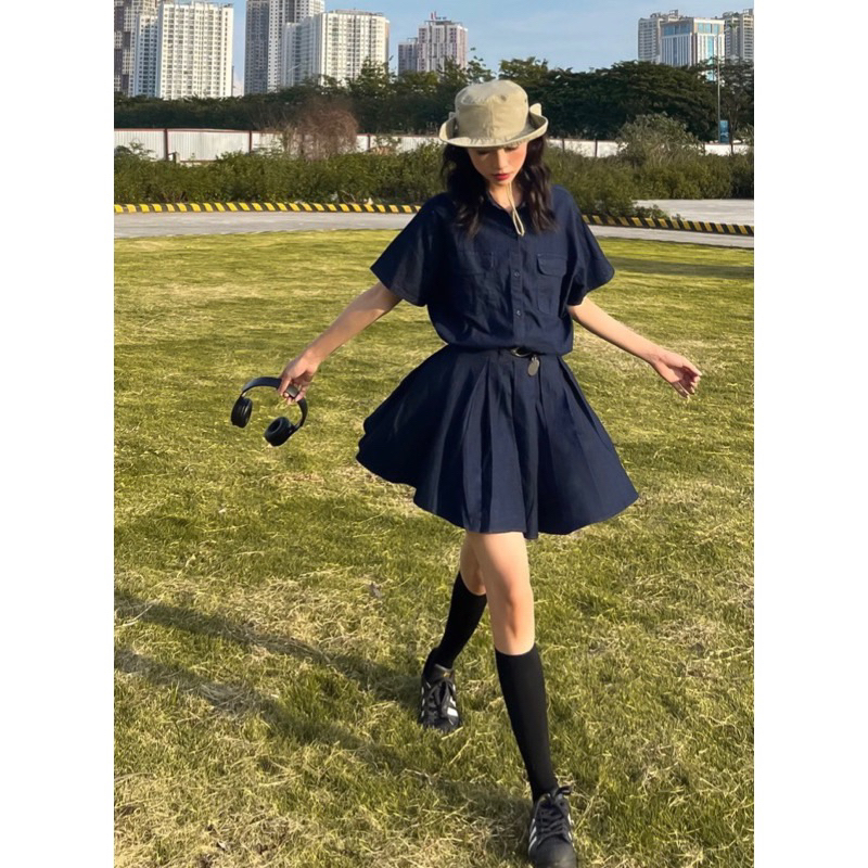 SET DENIM SƠ MI + CHÂN VÁY KUCHIMACHIC