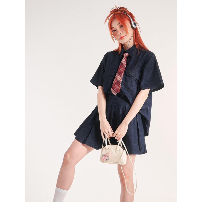 SET DENIM SƠ MI + CHÂN VÁY KUCHIMACHIC