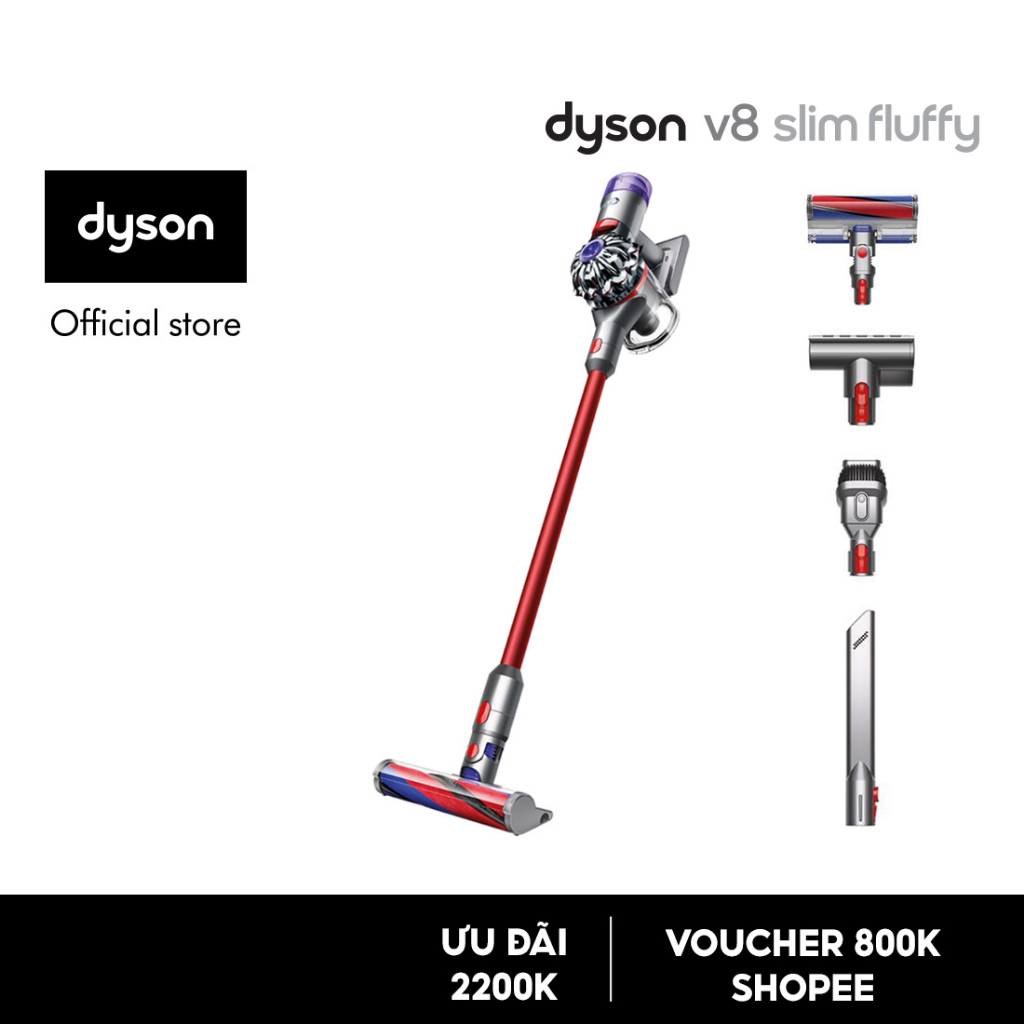 [Mã ELDYSON1 giảm 6% đơn 6 TR] Máy hút bụi không dây Dyson V8 Slim ™ Fluffy