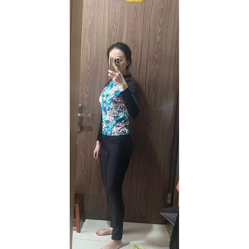 Đồ bơi nữ bigsize kín đáo tay dài quần dài Áo tắm học sinh che nắng Bikini Sài Gòn đi bơi biển tiện lợi