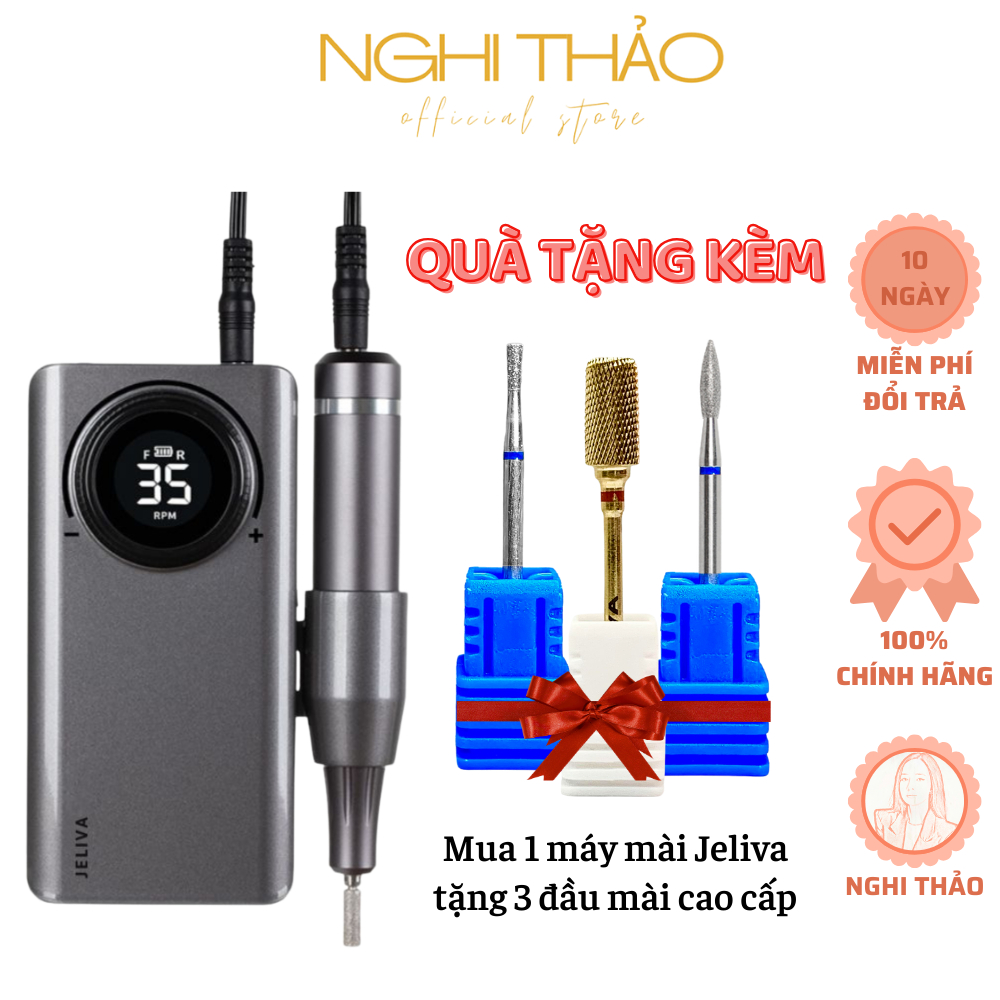 Máy mài móng tích điện cầm tay Jeliva NGHI THẢO