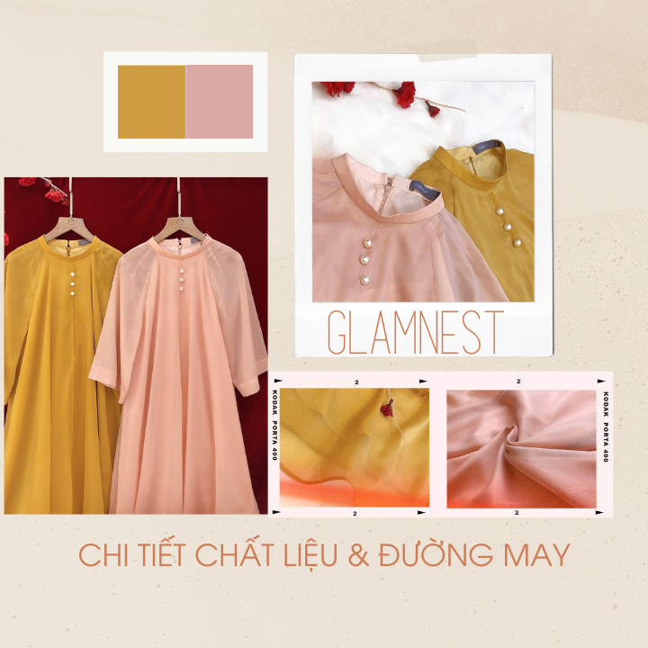 Áo Dài Bầu Cách Tân Ý Nhi Váy Bầu Diện Tết Đầm Bầu Đẹp Hàng Thiết Kế Glam Nest AD005