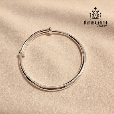 Vòng Tay Bạc Tròn Trơn Điều Chỉnh Được Kích Thước Cho Nữ - Minh Canh Jewelry