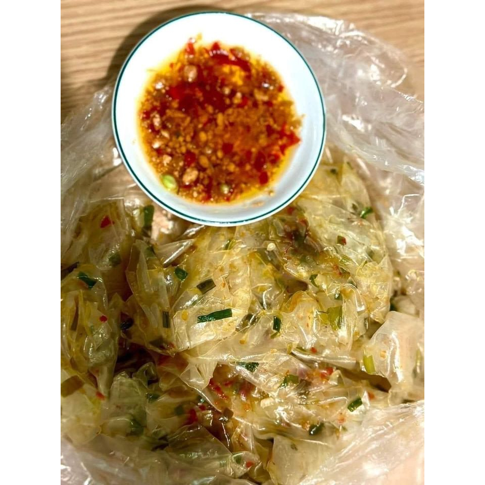 Bánh tráng  phơi sương muối sặc mỡ hành và loại không có mỡ hành