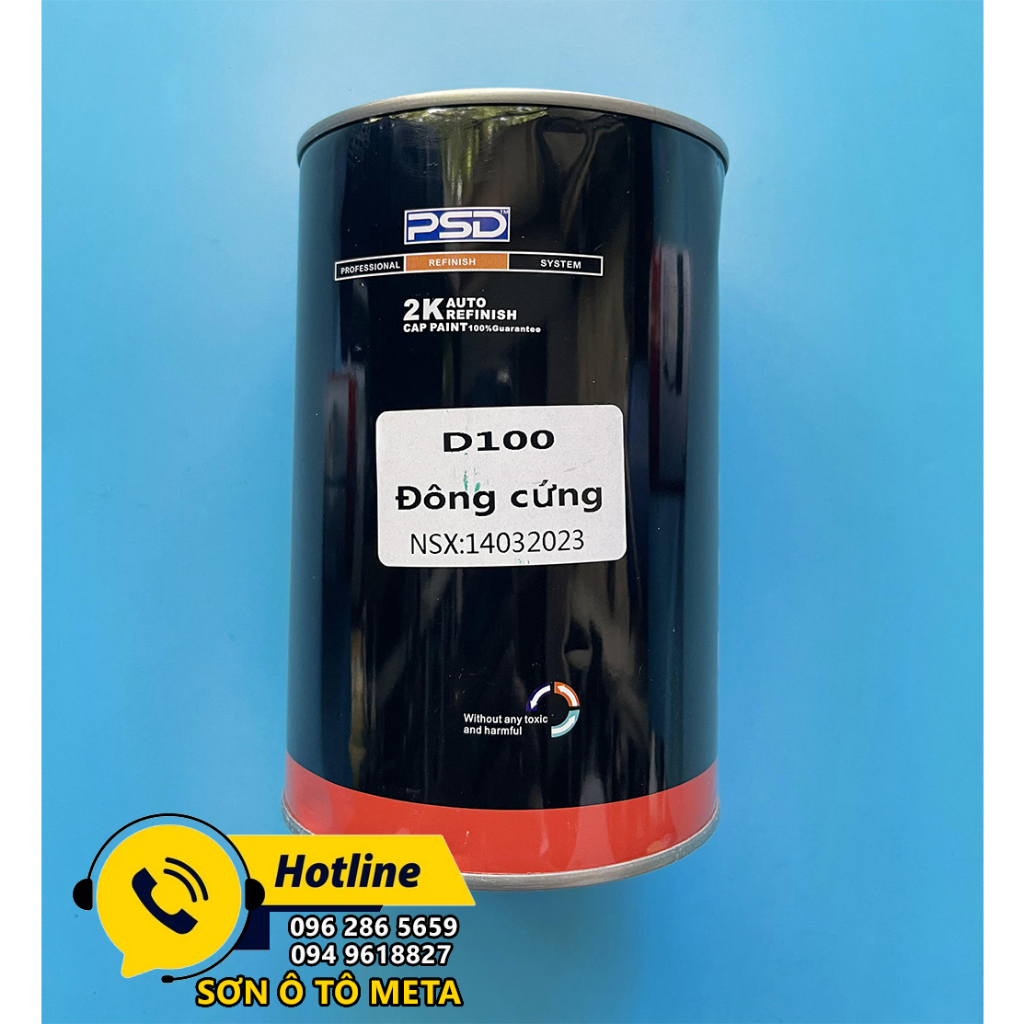 Đóng rắn (đông cứng) D100 PSD cho sơn 2k và dầu bóng 2k ô tô xe máy lon 1lit