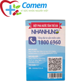 Bột tắm trẻ em Nhân Hưng (hộp 30 gói)