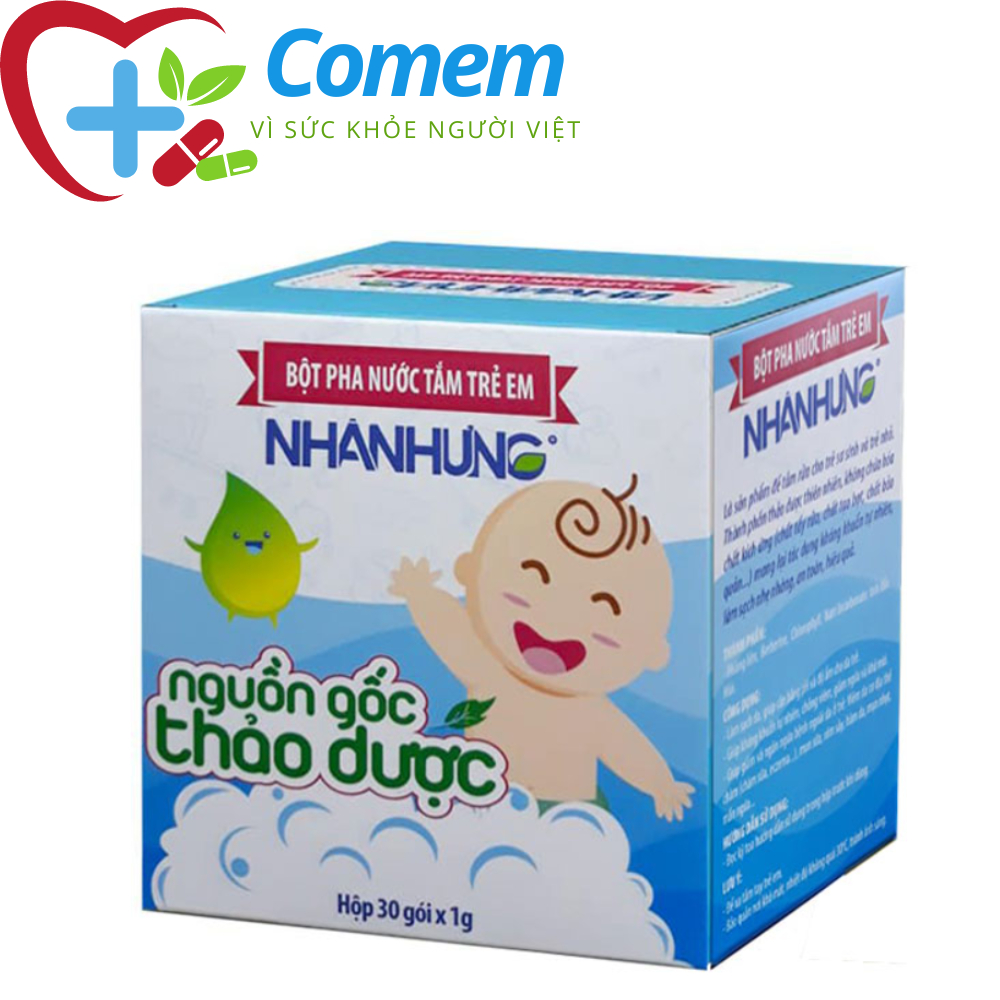 Bột tắm trẻ em Nhân Hưng (hộp 30 gói)