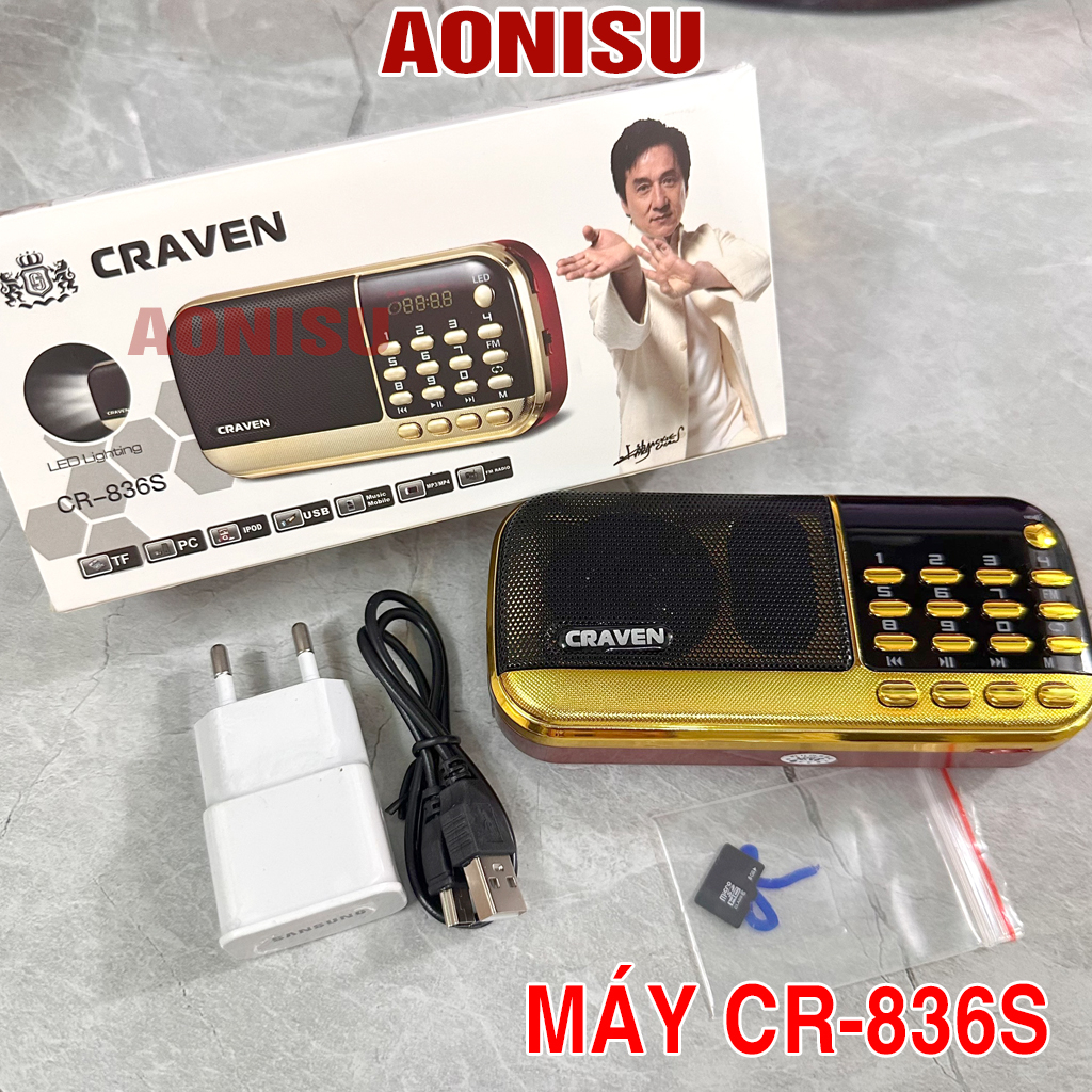 Máy Niệm Phật Craven 836S/CR865 700 BÀI Thẻ Nhớ 8Gb - Loa Nghe Nhạc Phật,Tụng Kinh Địa Tạng, Chú Đại Bi-Đài Radio AONISU