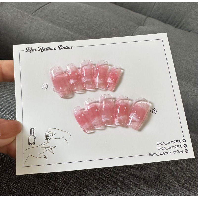 Nailbox thiết kế thạch hồng ombre - tiệm nailbox online