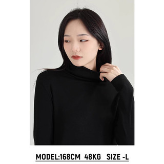 Áo nỉ Dessuu dài tay cổ tròn cao basic màu đen