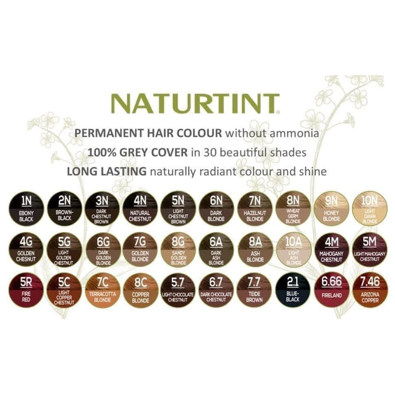 Thuốc nhuộm tóc Naturtint 1N, 3N, 4G, 4M, 4.32, …