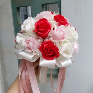 HOA CƯỚI CẦM TAY CÔ DÂU, HOA CƯỚI SÁP THƠM HOA HỒNG MÀU PASTEL XU HƯỚNG CƯỚI HIỆN ĐẠI