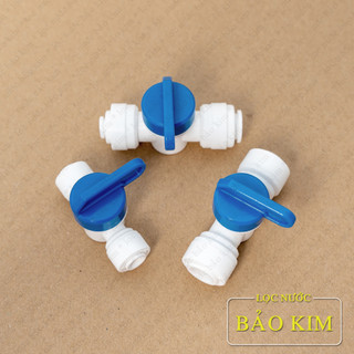 Van khóa 2 đầu dây 6mm, dây 10mm nối nhanh dùng lắp lọc nước có phe cài