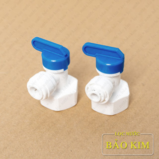 Van bình áp - van khóa ren trong 27 (3/4") ra dây 10mm (3/8") hoặc dây 6mm (1/4") nối nhanh dùng trong máy lọc nước