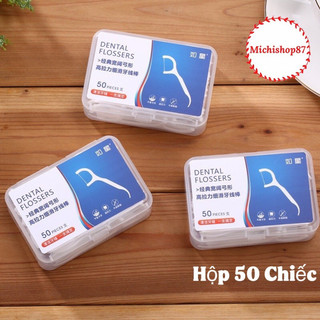Tăm chỉ nha khoa sợi chỉ mảnh, tăm xỉa răng 2 đầu sợi mảnh