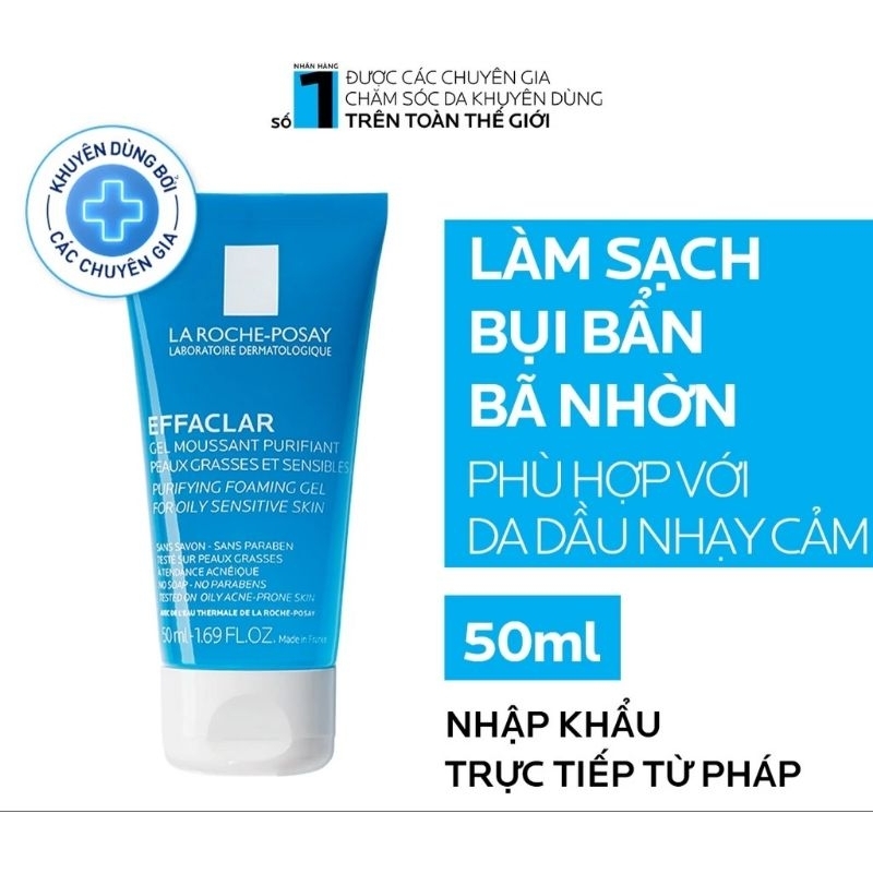 Gel Rửa Mặt La Roche-Posay Dành Cho Da Dầu, Nhạy Cảm 50ml