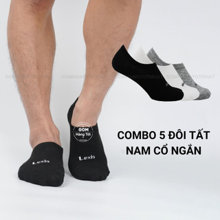 Set 5 đôi tất đi giày lười nam LUXIS chất liệu cotton mềm mại, vớ lười nam nano bạc kháng khuẩn khử mùi - LUXIS-S08-CB5