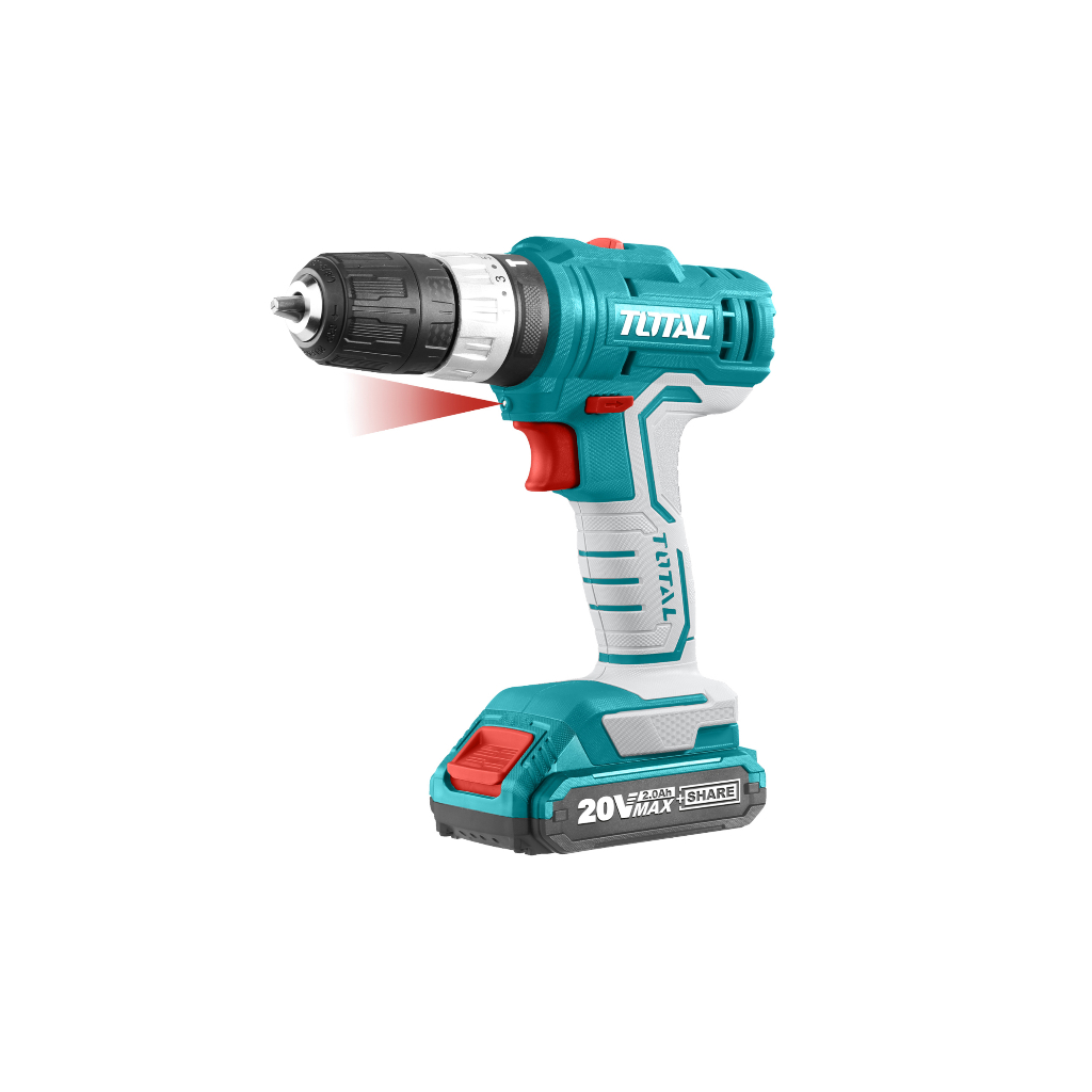 Máy khoan búa dùng pin 20V Total TIDLI20012 hai tốc độ kèm 2pin 2Ah và 1 sạc Máy khoan Total chính hãng - Thinksafe