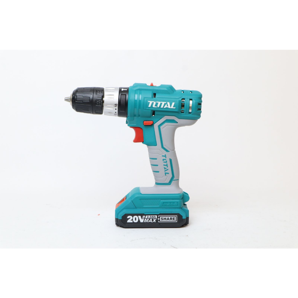 Máy khoan búa dùng pin 20V Total TIDLI20012 hai tốc độ kèm 2pin 2Ah và 1 sạc Máy khoan Total chính hãng - Thinksafe