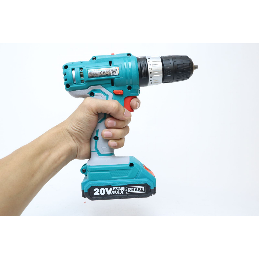 Máy khoan búa dùng pin 20V Total TIDLI20012 hai tốc độ kèm 2pin 2Ah và 1 sạc Máy khoan Total chính hãng - Thinksafe