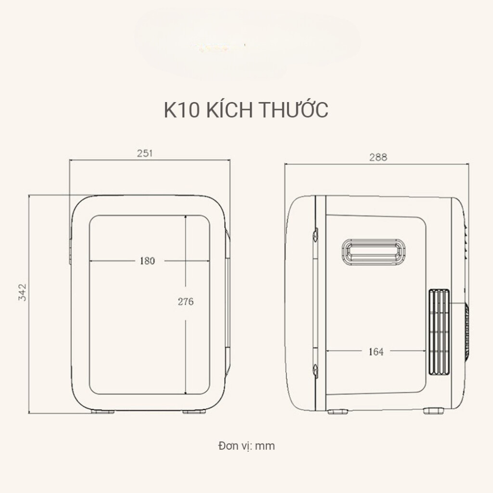 Tủ Lạnh Mini Có Gương và Đèn Led đựng mỹ phẩm tiện lợi, dung tích 6L, tiết kiệm điện năng, làm lạnh nhanh chóng