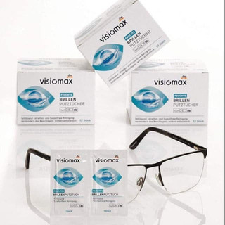 Khăn lau kính Visiomax, khăn lau kính chuyên dụng Visiomax hộp 52 miếng, khăn vệ sinh kính.