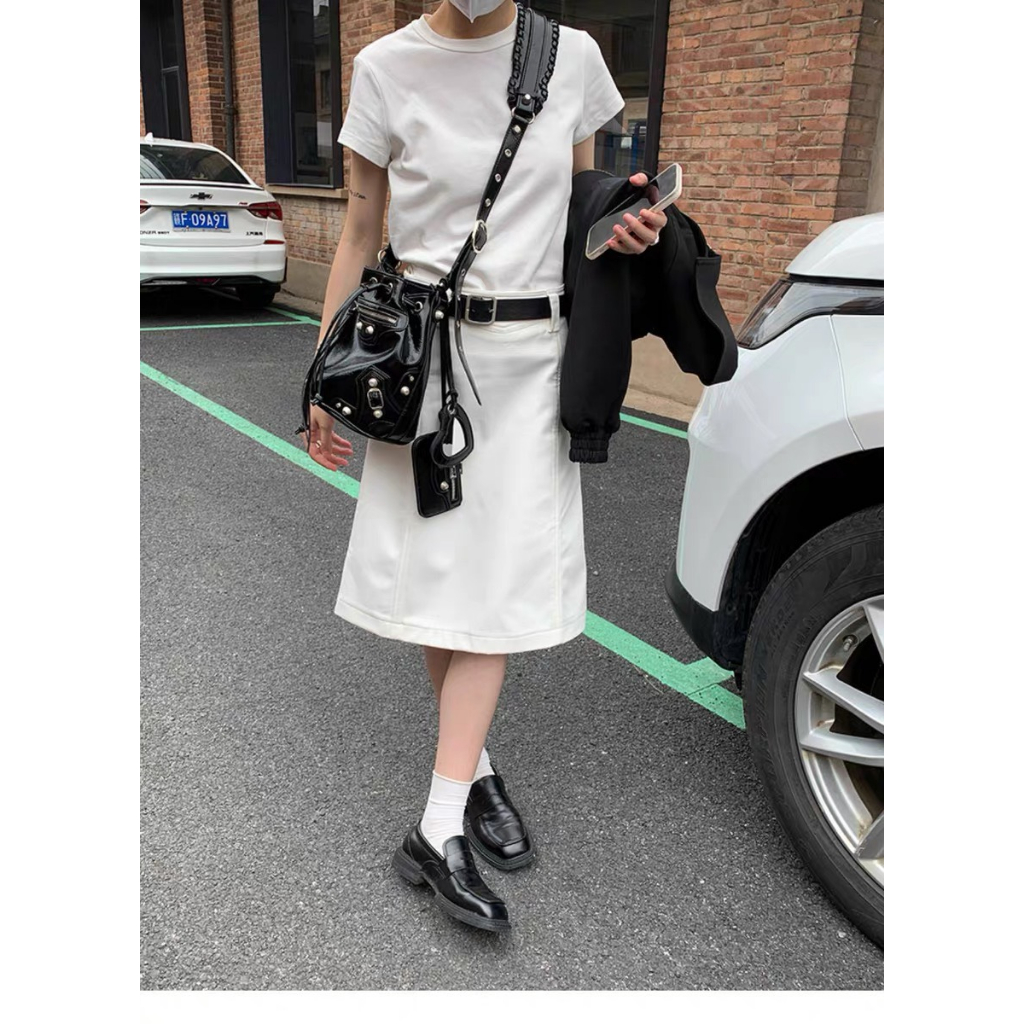 Túi đeo chéo nữ dây rút cá tính da Pu rõ vân