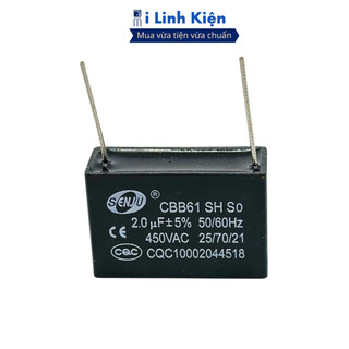 Tụ quạt 2uF 450VAC chân hàn mạch pcb Cbb61 chính hãng ilinhkien