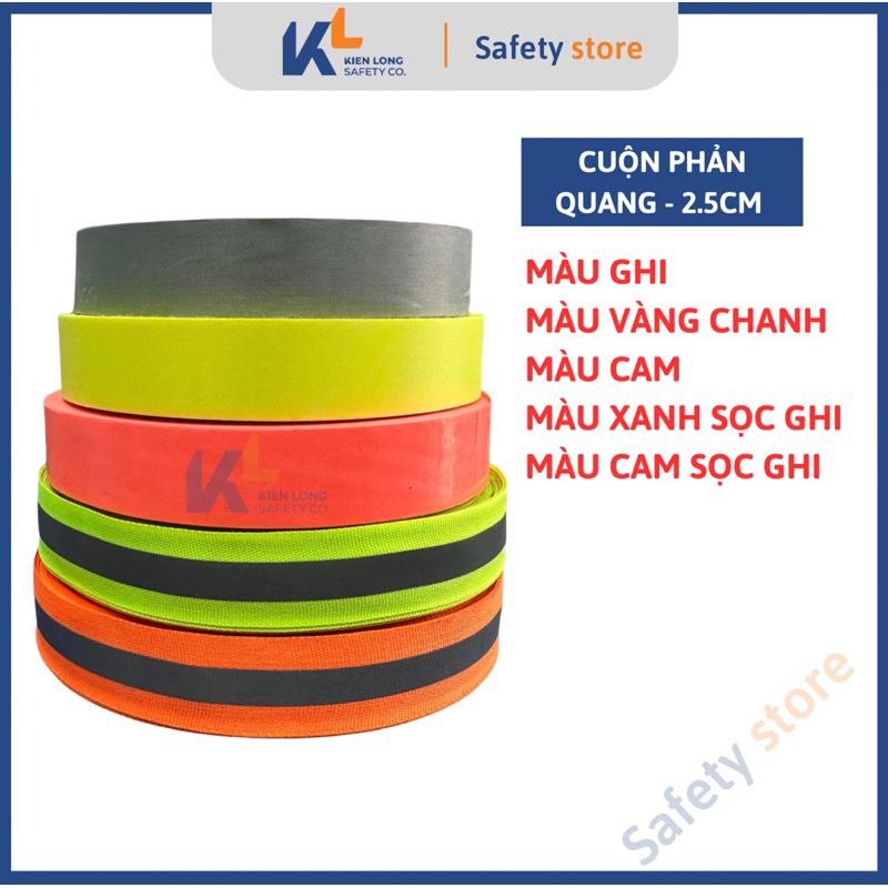 Dây phản quang vải, dây phản quang giao thông 5cm, 2.5cm các màu