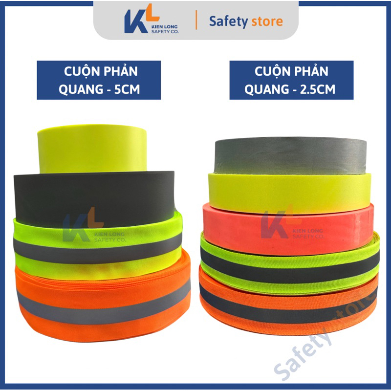 Dây phản quang vải, dây phản quang giao thông 5cm, 2.5cm các màu