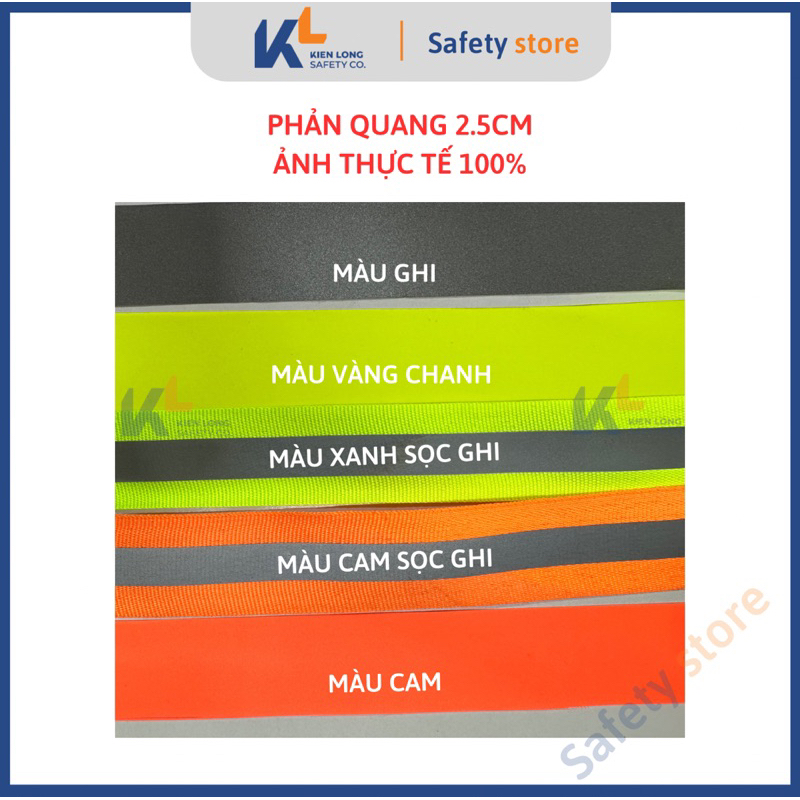 Dây phản quang vải, dây phản quang giao thông 5cm, 2.5cm các màu