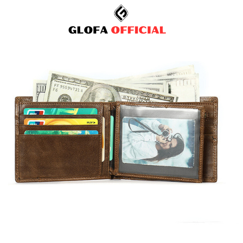 Ví Da Bò Nam GLOFA - GVT03, Da Bò Thật 100% Phong Cách Lịch Lãm Nam Tính