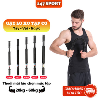 Thanh gậy bẻ lò xo tập cơ tay ngực vai cao cấp lực lò xo thép không rỉ luyện tập tại nhà